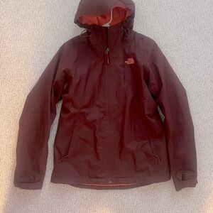 The North Face Burgundy Jacket with Hood